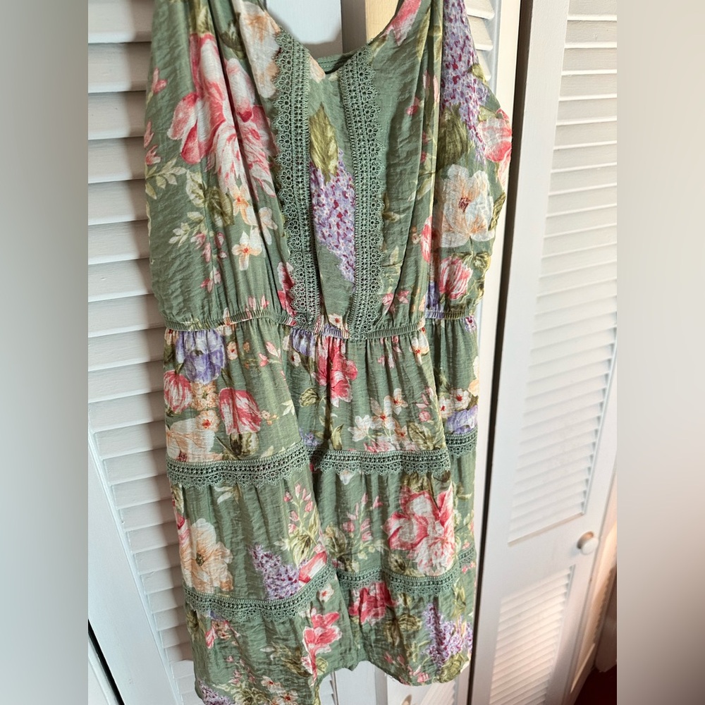 Blu Pepper Olive Lace Mini Dress - Picture 2 of 5